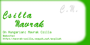 csilla mavrak business card